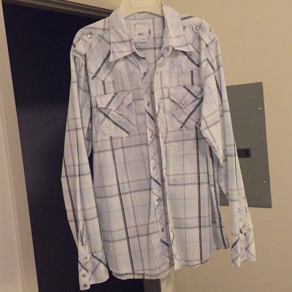 Buckle button down long sleeve shirt
